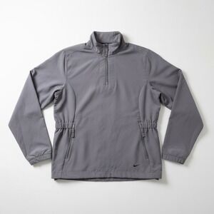 Nike Golf Grey Quarter Zip Elastic Waist Sweatshirt Windbreaker M Sporty